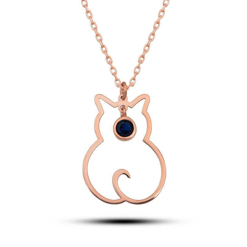 Silver September Birthstone Catwoman Necklace