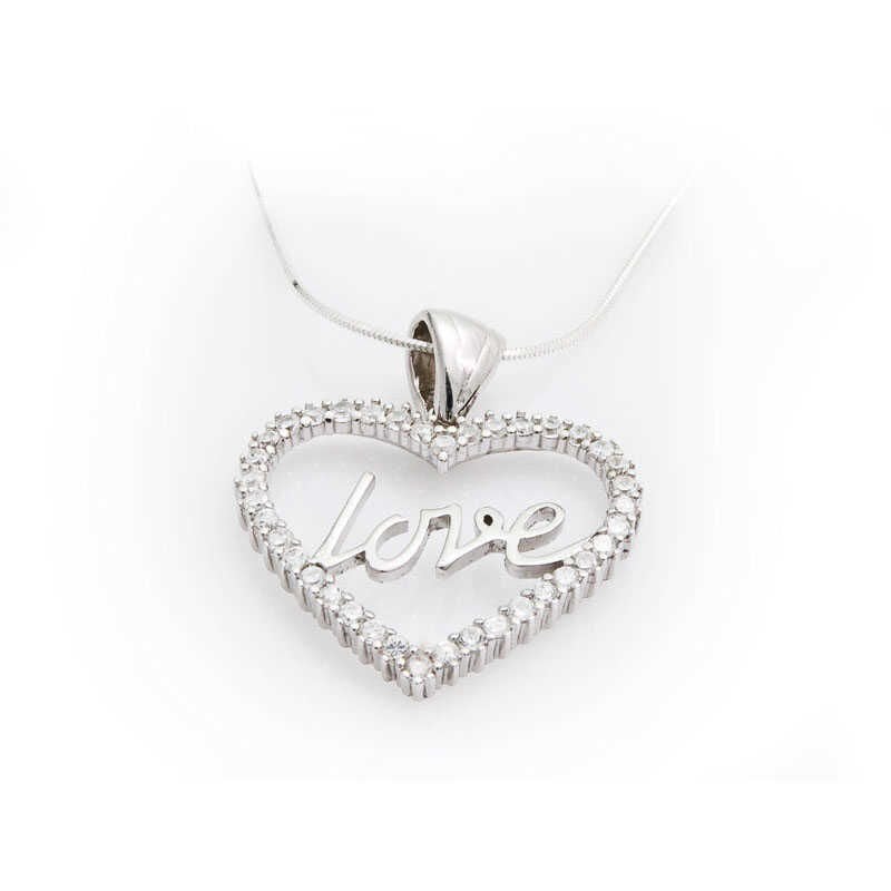 Silver Stone Love Women's Necklace