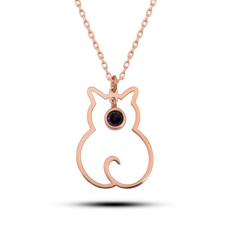Silver February Birthstone Catwoman Necklace