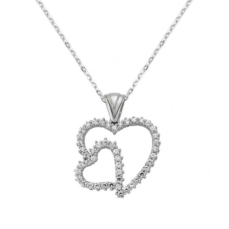 Silver Heart Necklace for Women