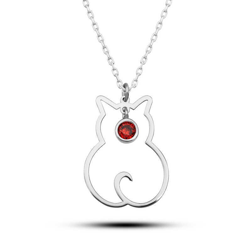 Silver January Birthstone Catwoman Necklace