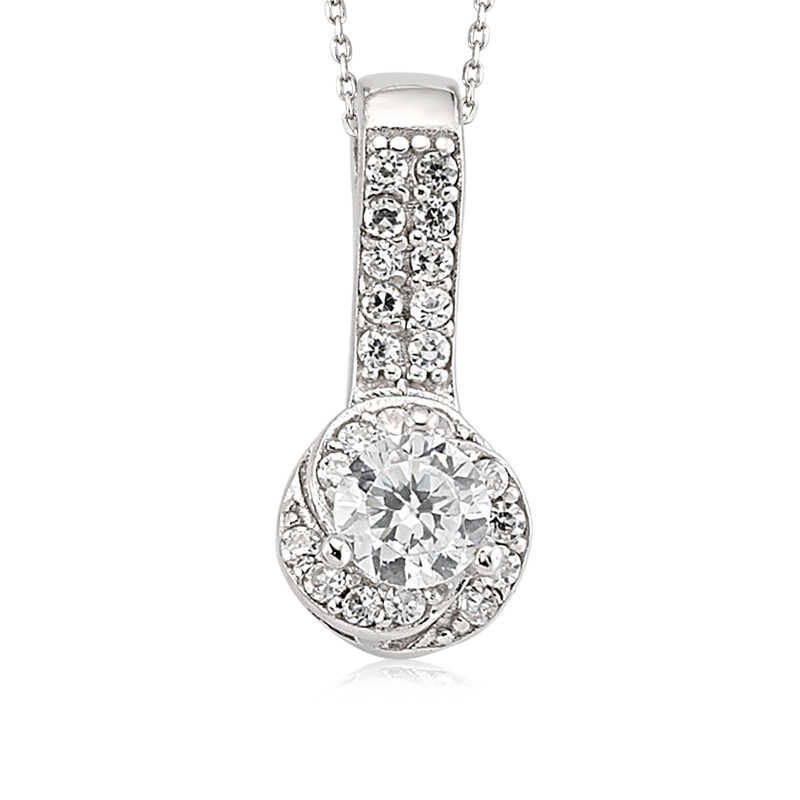 Silver Single Stone Women's Necklace