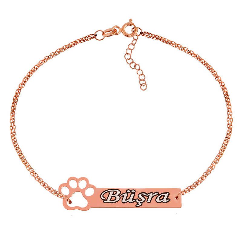 Silver Rose Personalized Name Bracelet for Women