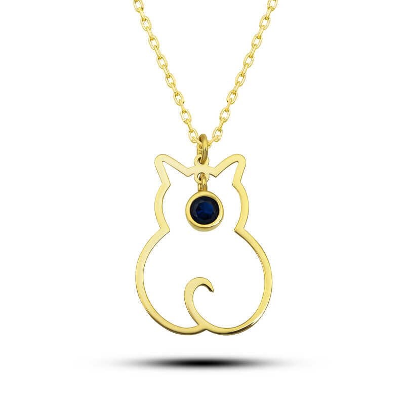 Silver September Birthstone Catwoman Necklace