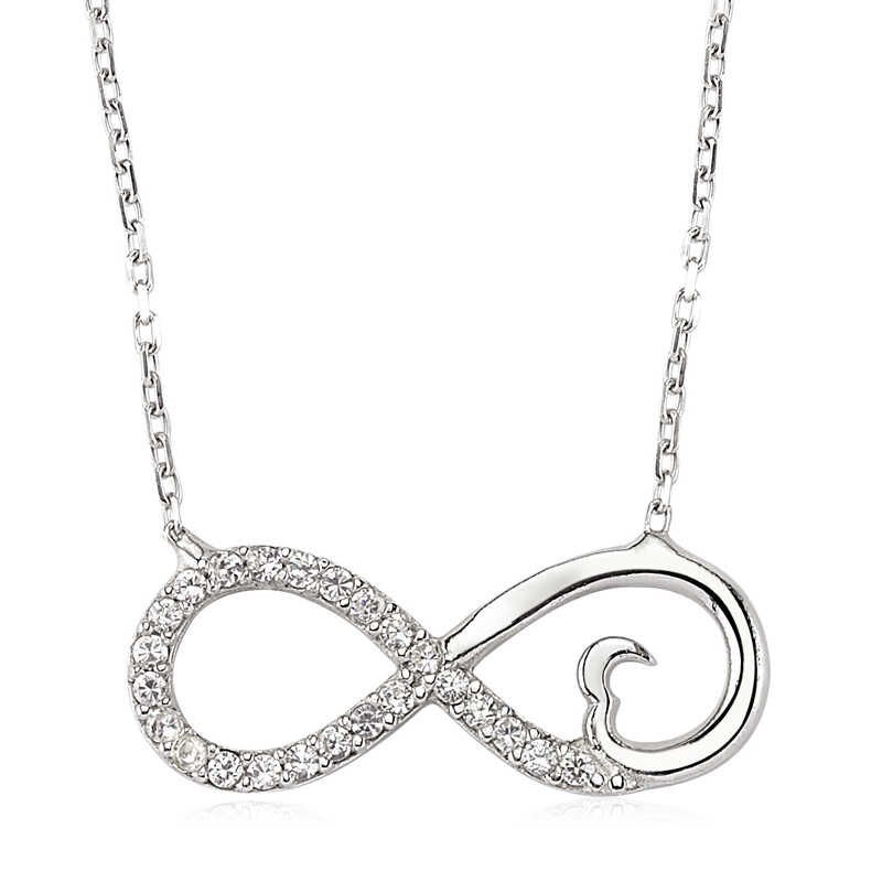 Silver Heart Infinity Women's Necklace