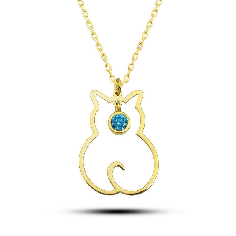 Silver March Birthstone Catwoman Necklace