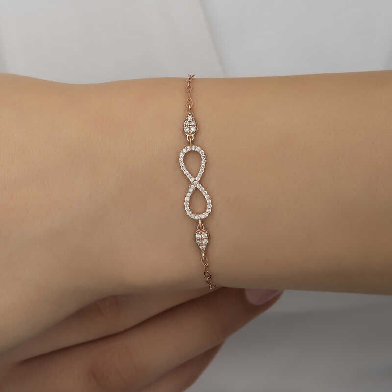 Silver Rose Infinity Women's Bracelet