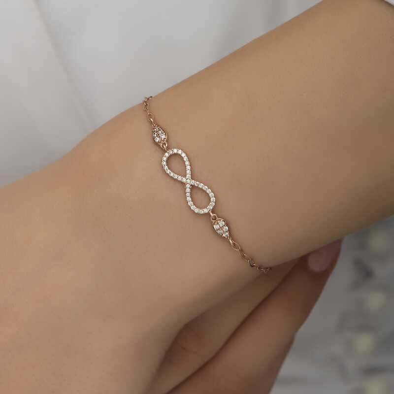 Silver Rose Infinity Women's Bracelet