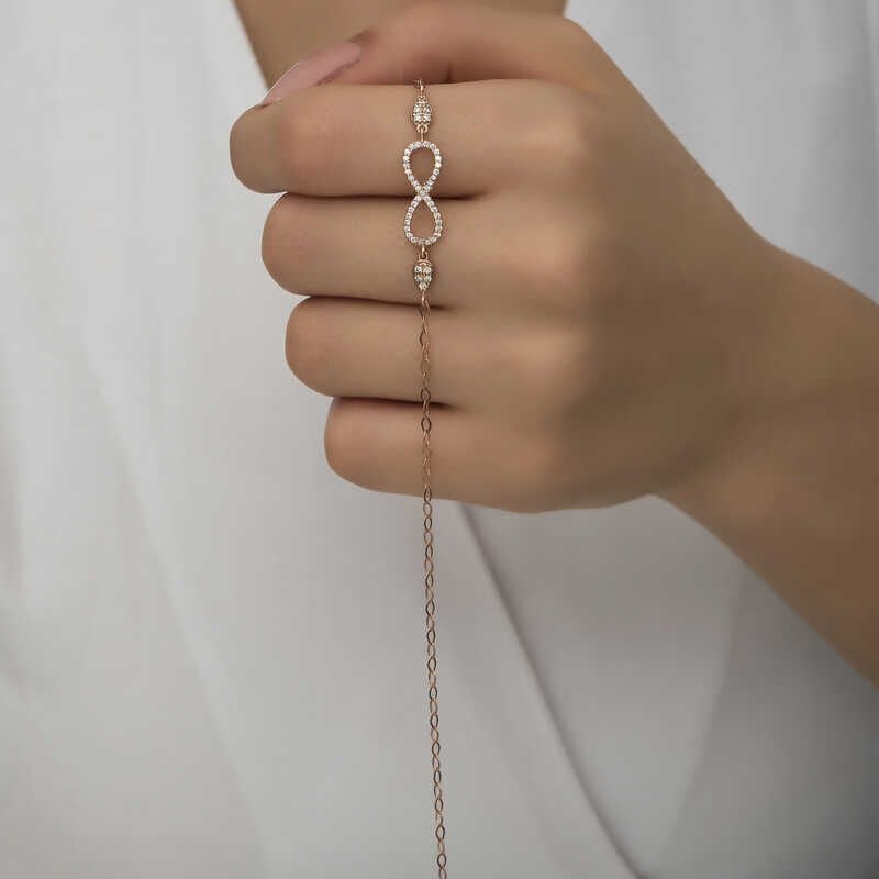 Silver Rose Infinity Women's Bracelet