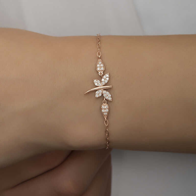 Silver Rose Dragonfly Women's Bracelet