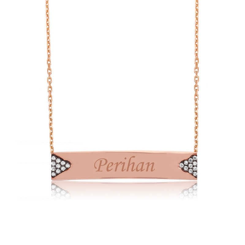 Silver Name Plate Women's Necklace