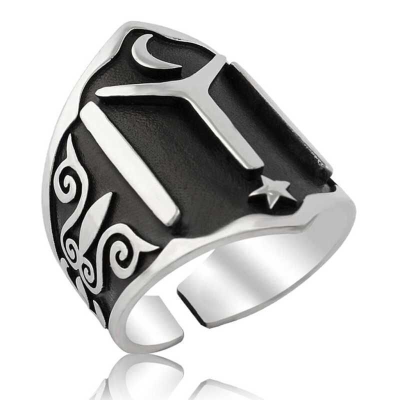 Silver Kayi Tribe Ring Archer Men's Ring