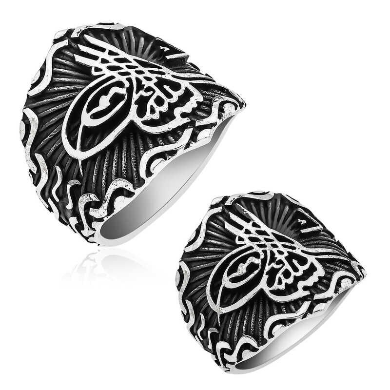 Silver Ottoman Tughra Men's Ring