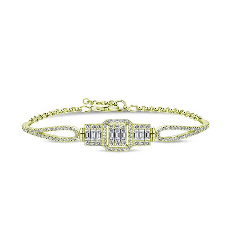 Silver Gold Baguette Women's Bracelet