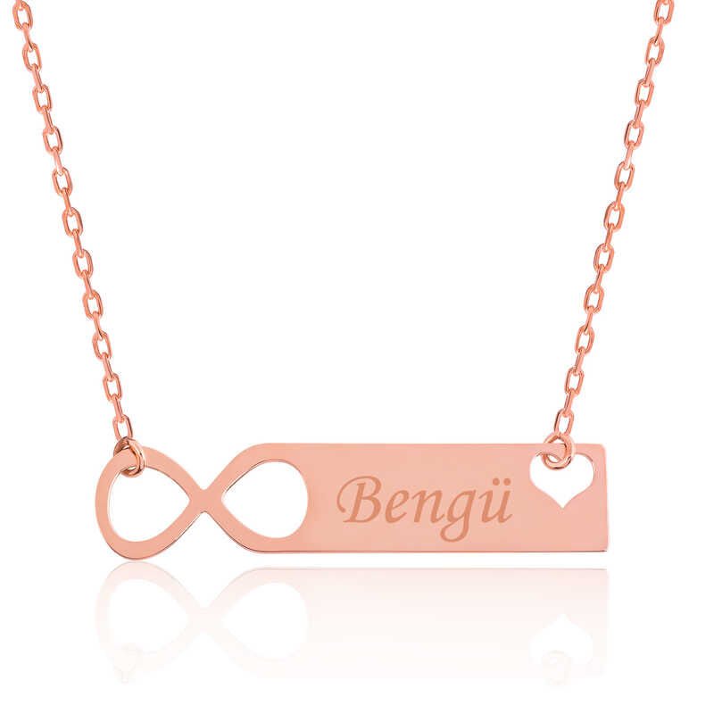 Silver Rose Personalized Infinity Name Necklace