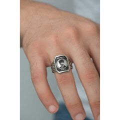 Silver Ataturk Silhouette Men's Ring