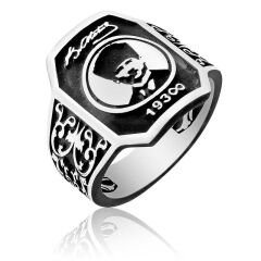 Silver Ataturk Silhouette Men's Ring