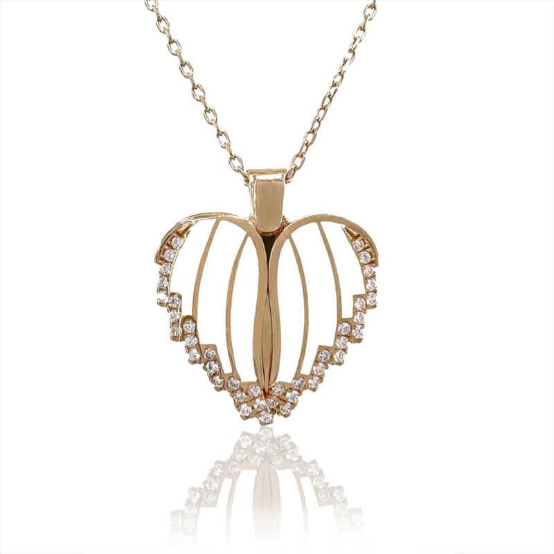 Silver Rose Heart Name Necklace for Women