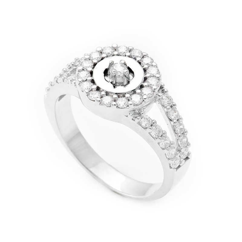 Silver Single Stone Women's Ring