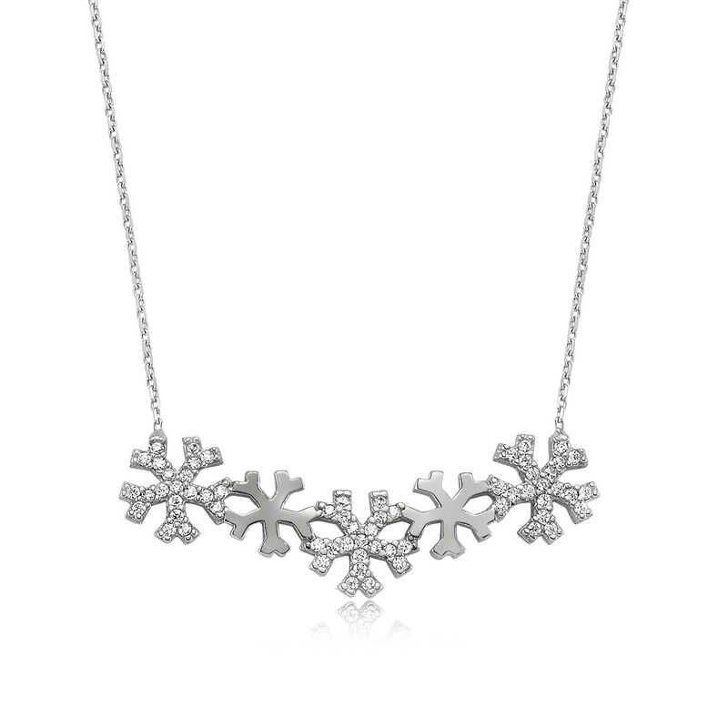 Collar de copo de nieve de plata para mujer