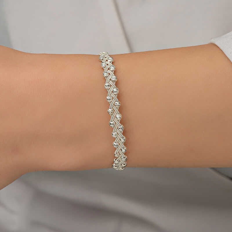 Silver Kazaziye Knit Bracelet