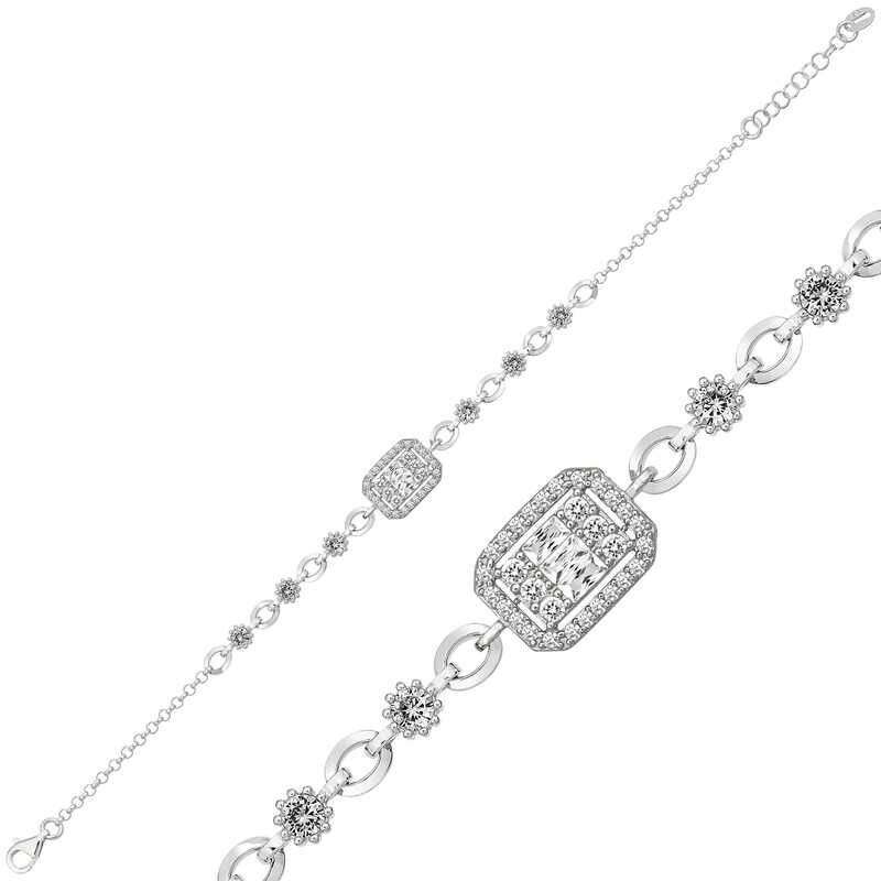 Silver Baguette Women's Bracelet