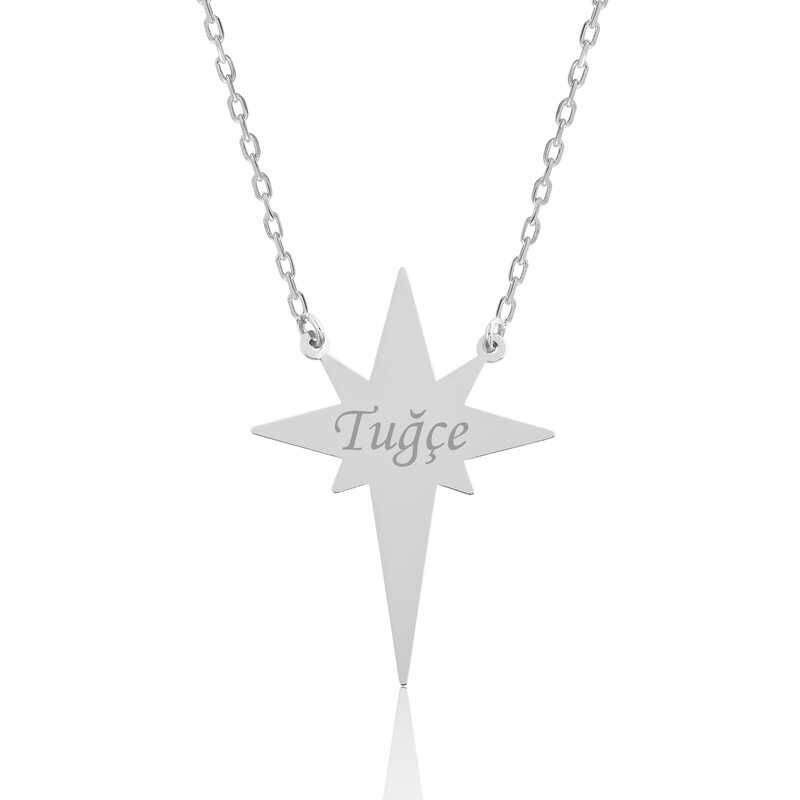 Silver Polar Star Named Women's Necklace