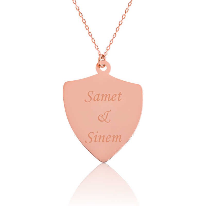 Collar de placa de armadura con nombre personalizado de Silver Rose
