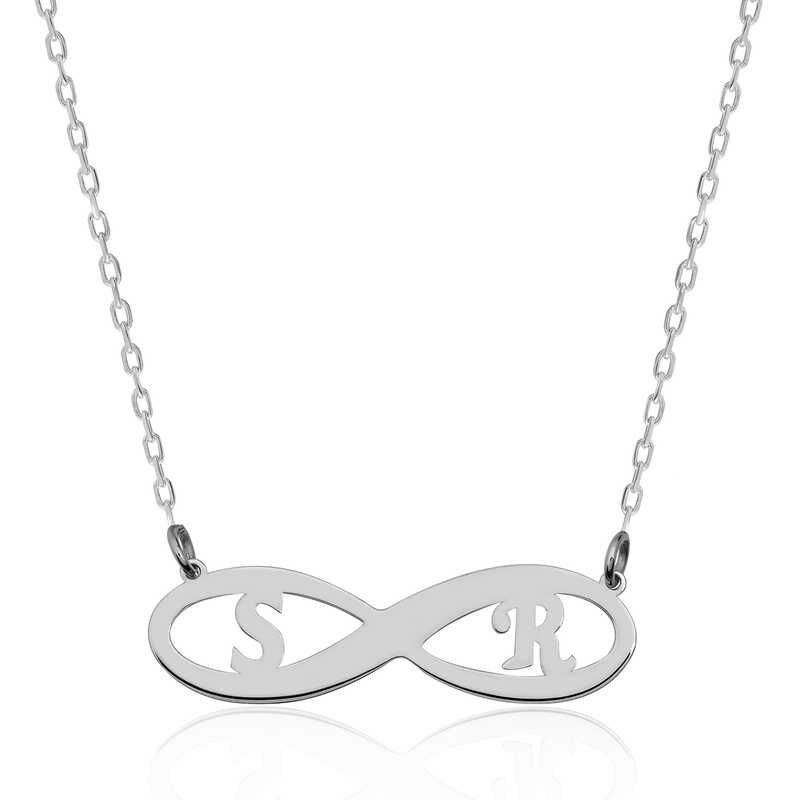 Collar con letra infinita de plata