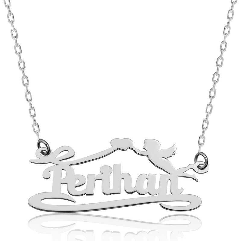 Collar de flecha de amor de Eros personalizado en plata