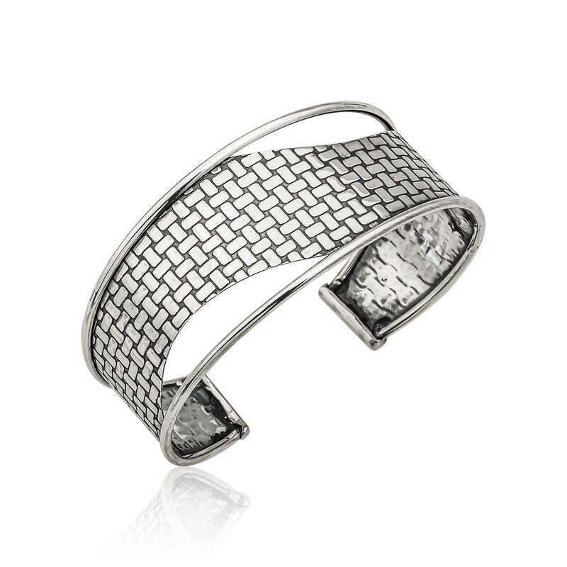Silver Antique Patterned Women's Bracelet