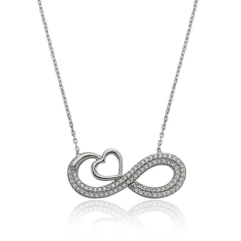 Silver Heart Infinity Women's Necklace