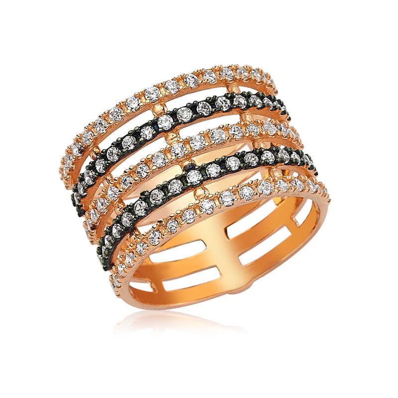 Anillo de eternidad de plata rosa para mujer