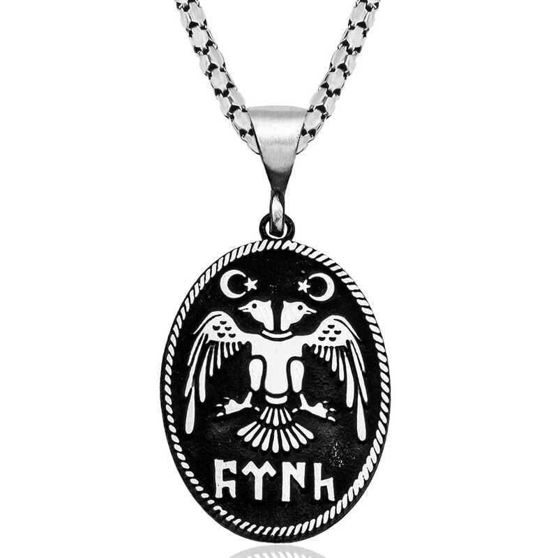 Silver Double Headed Seljuk Eagle Necklace