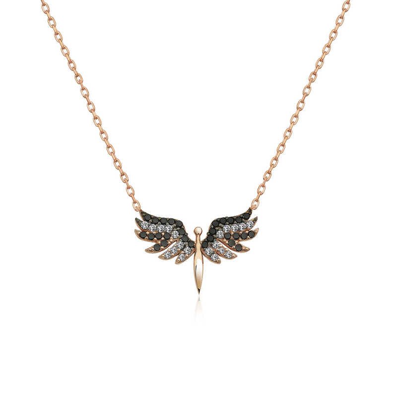 Silver Rose Michael Angel Necklace for Women