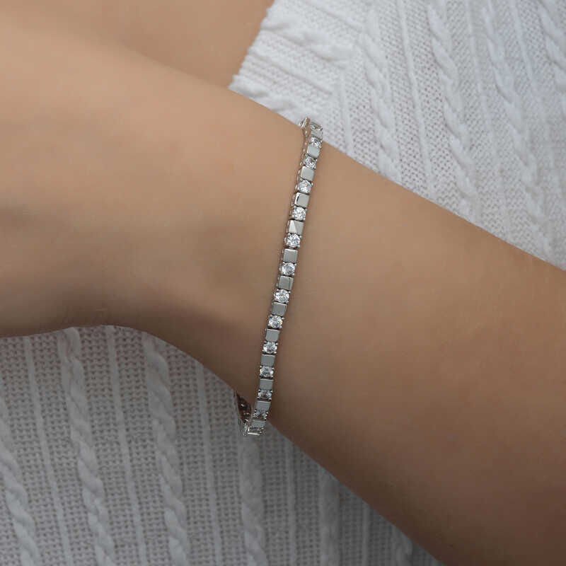 Silver White Stone Waterway Women's Bracelet