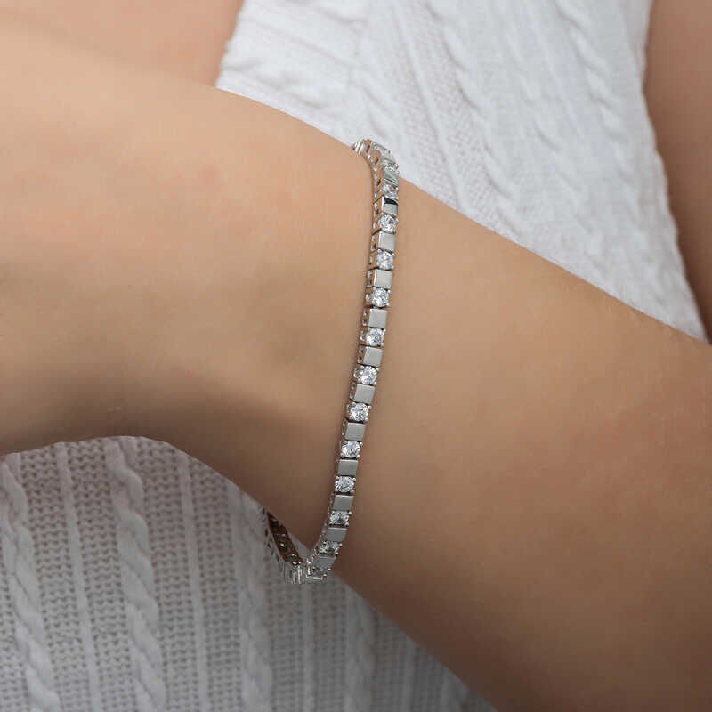 Silver White Stone Waterway Women's Bracelet
