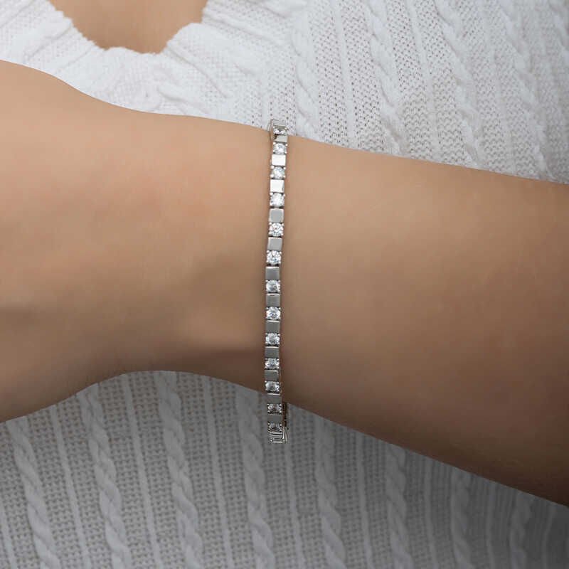 Silver White Stone Waterway Women's Bracelet