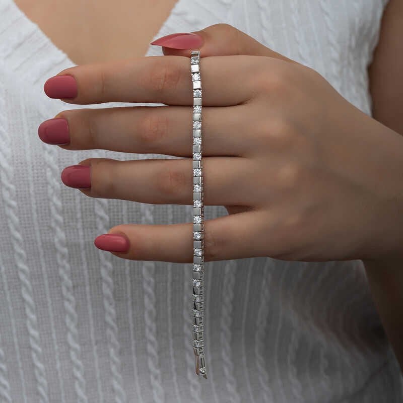 Silver White Stone Waterway Women's Bracelet