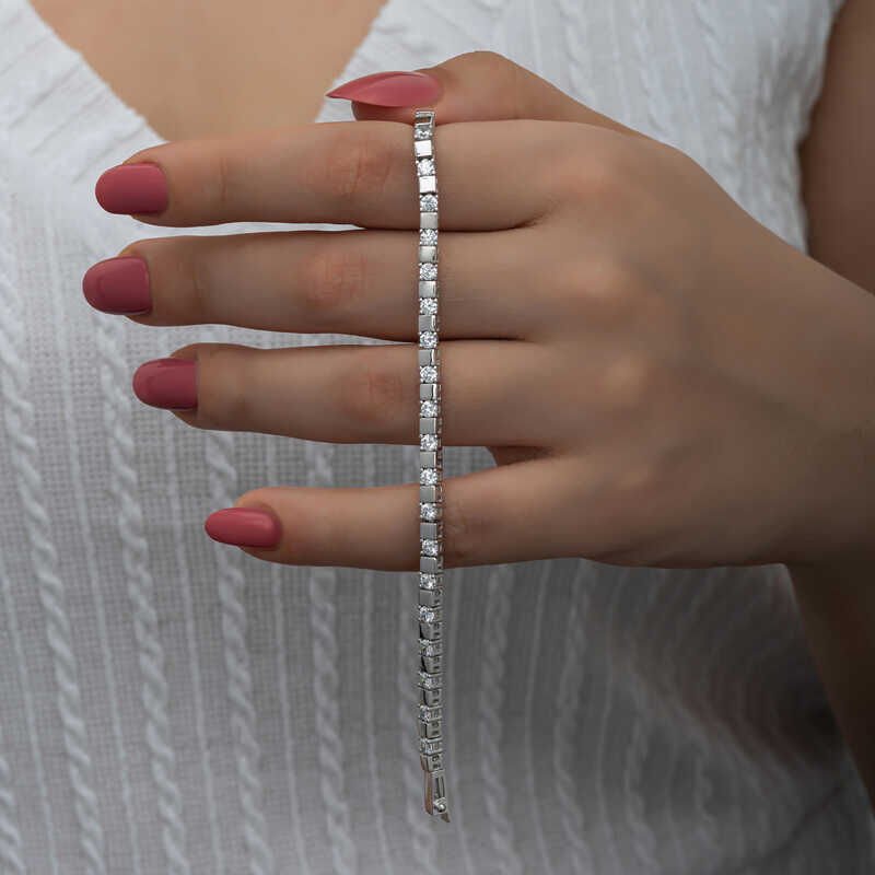 Silver White Stone Waterway Women's Bracelet