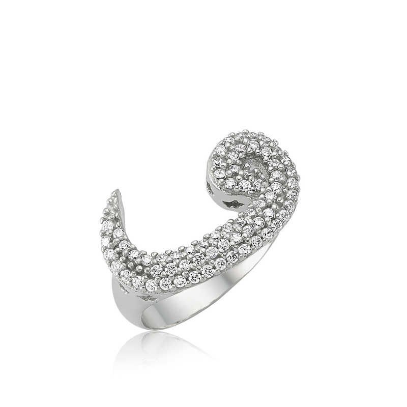 Silver White Vav Women's Ring
