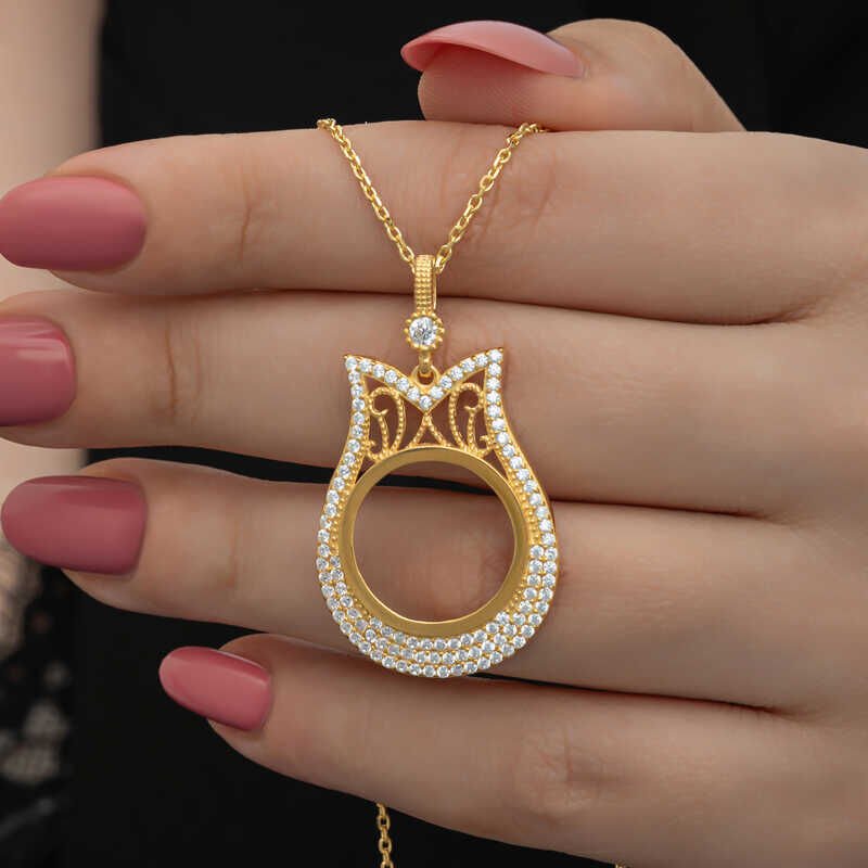 Silver Gold Plated Quarter Gold Wearable Women's Necklace