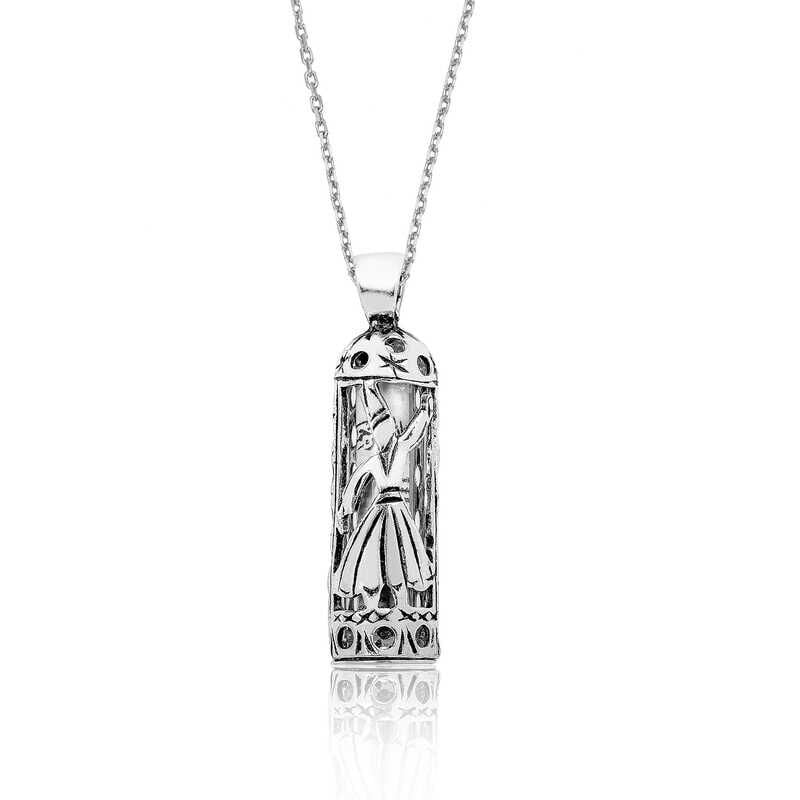 Silver Whirling Dervish Cevsen Prayer Necklace