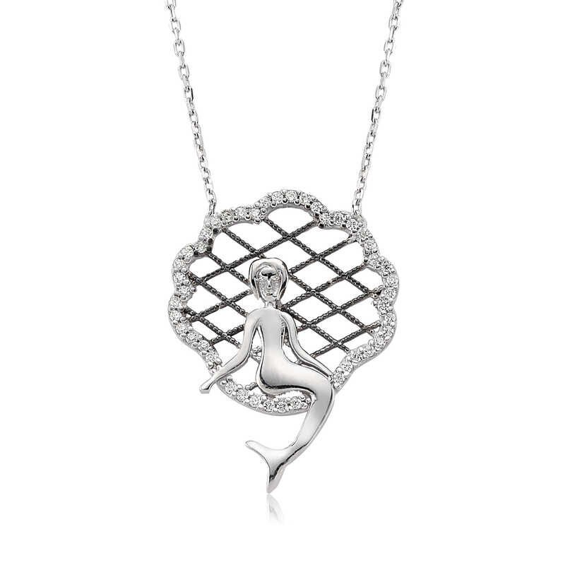 Collar de sirena de plata para mujer