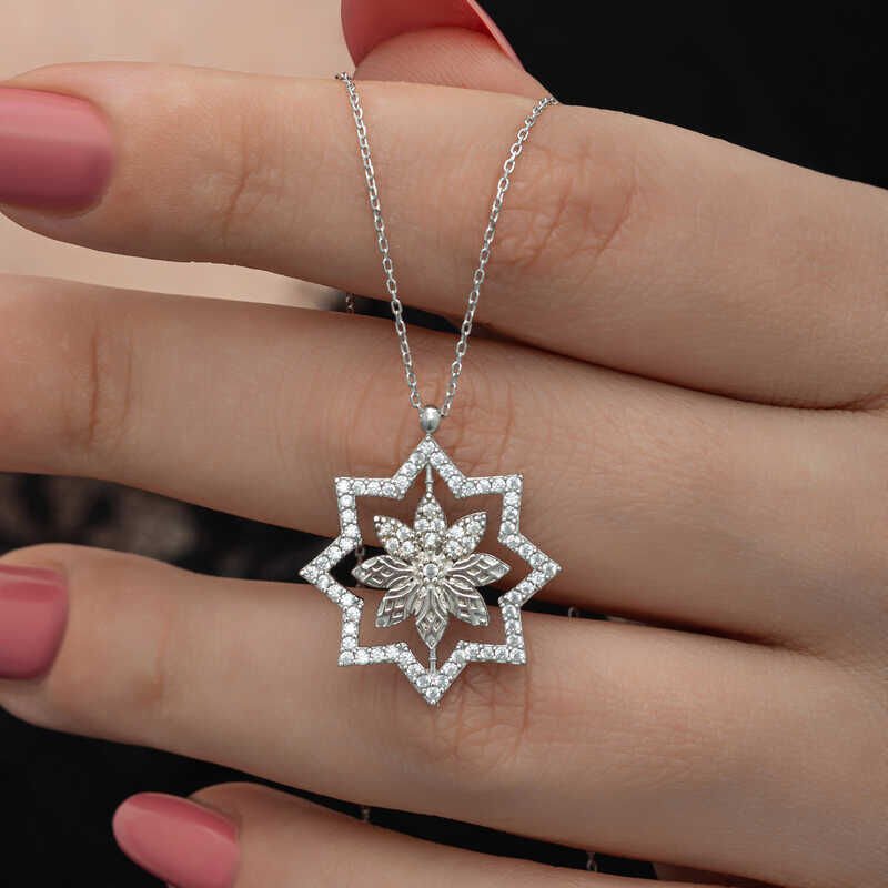 Silver Snowflake Women's Necklace