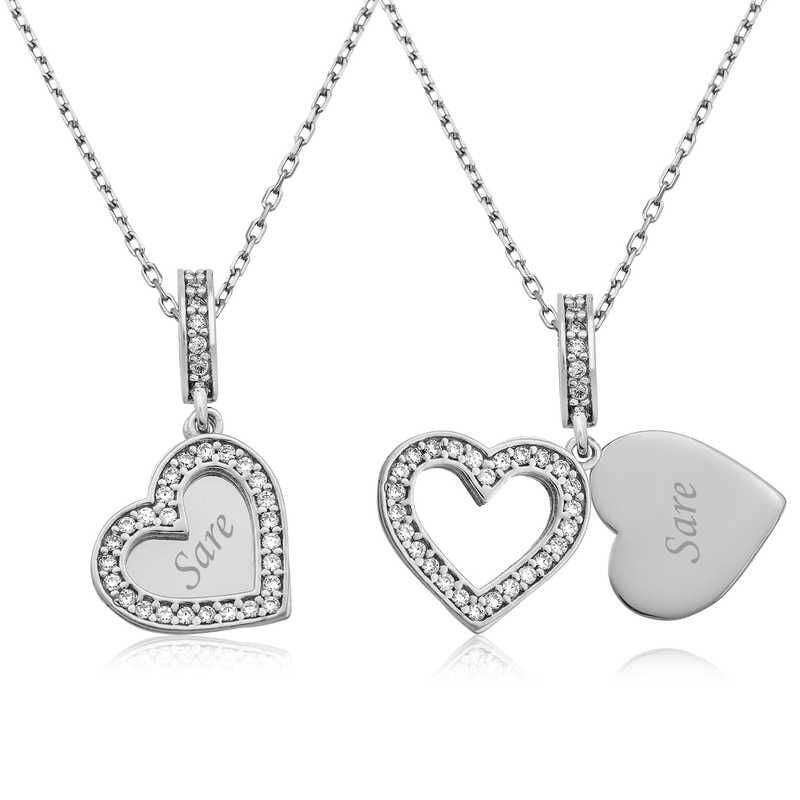 Collar de plata con tu nombre escrito en mi corazón