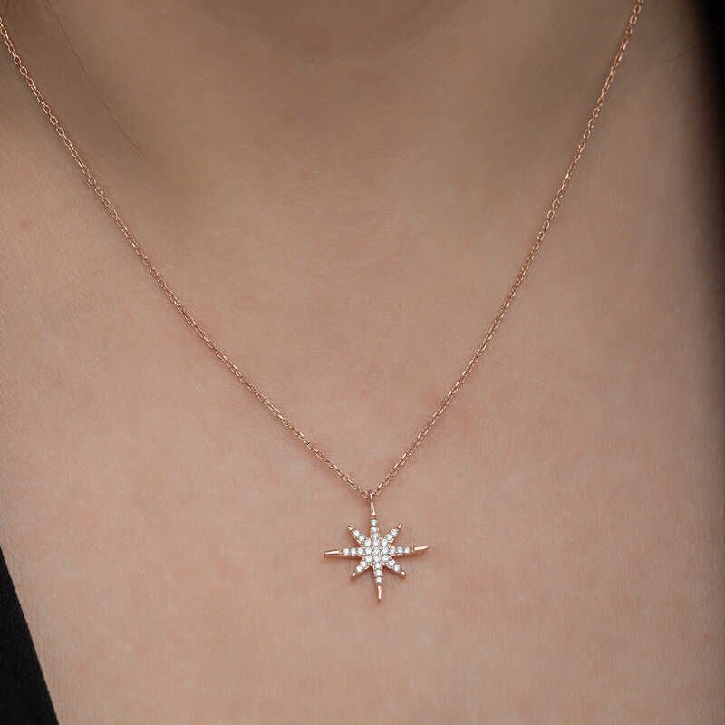 Silver Rose Polar Star Women's Necklace