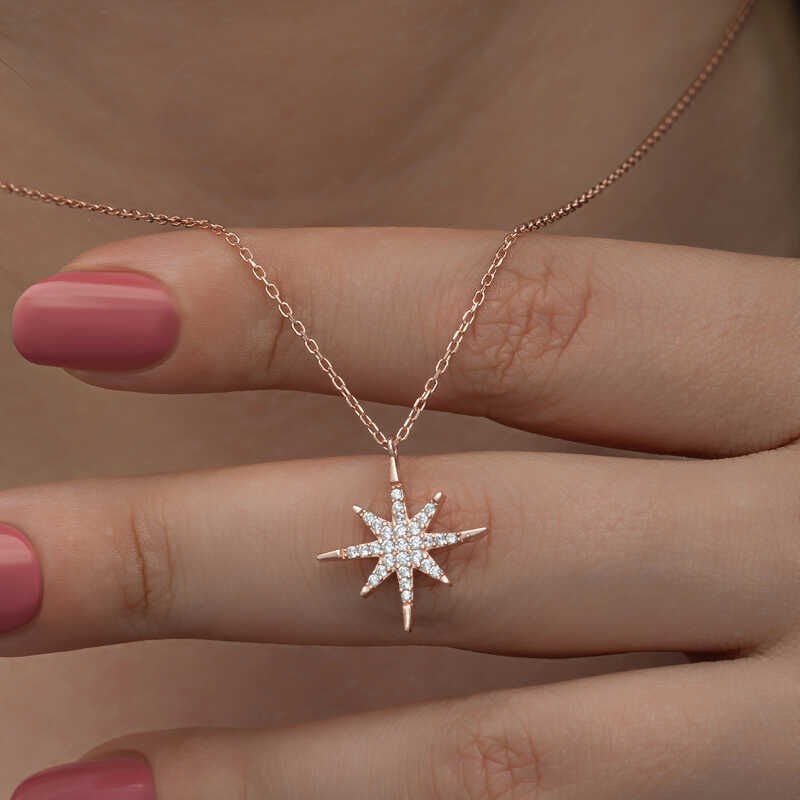 Silver Rose Polar Star Women's Necklace