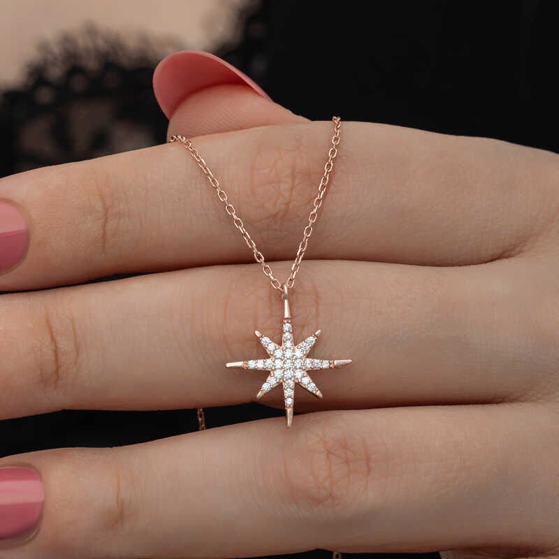 Silver Rose Polar Star Women's Necklace