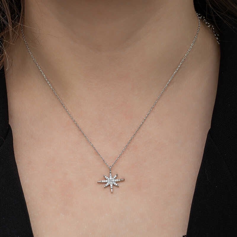Silver Polar Star Women's Necklace